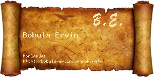 Bobula Ervin névjegykártya