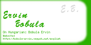 ervin bobula business card